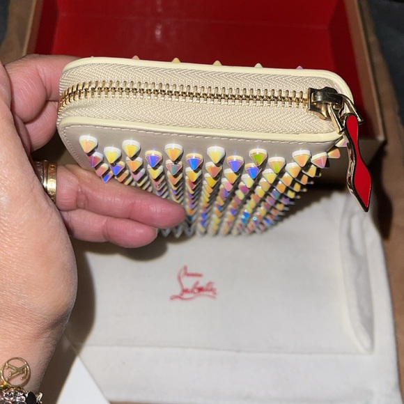 Christian Louboutin panettone wallet calf empire/spikes beige leather multicolor - Picture 15 of 15